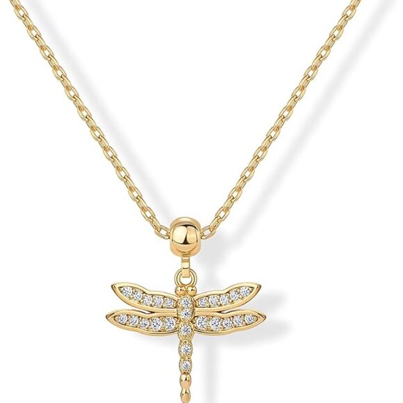 Neiman Marcus 14K Gold Plated Dragonfly Necklace - Picture 3 of 3